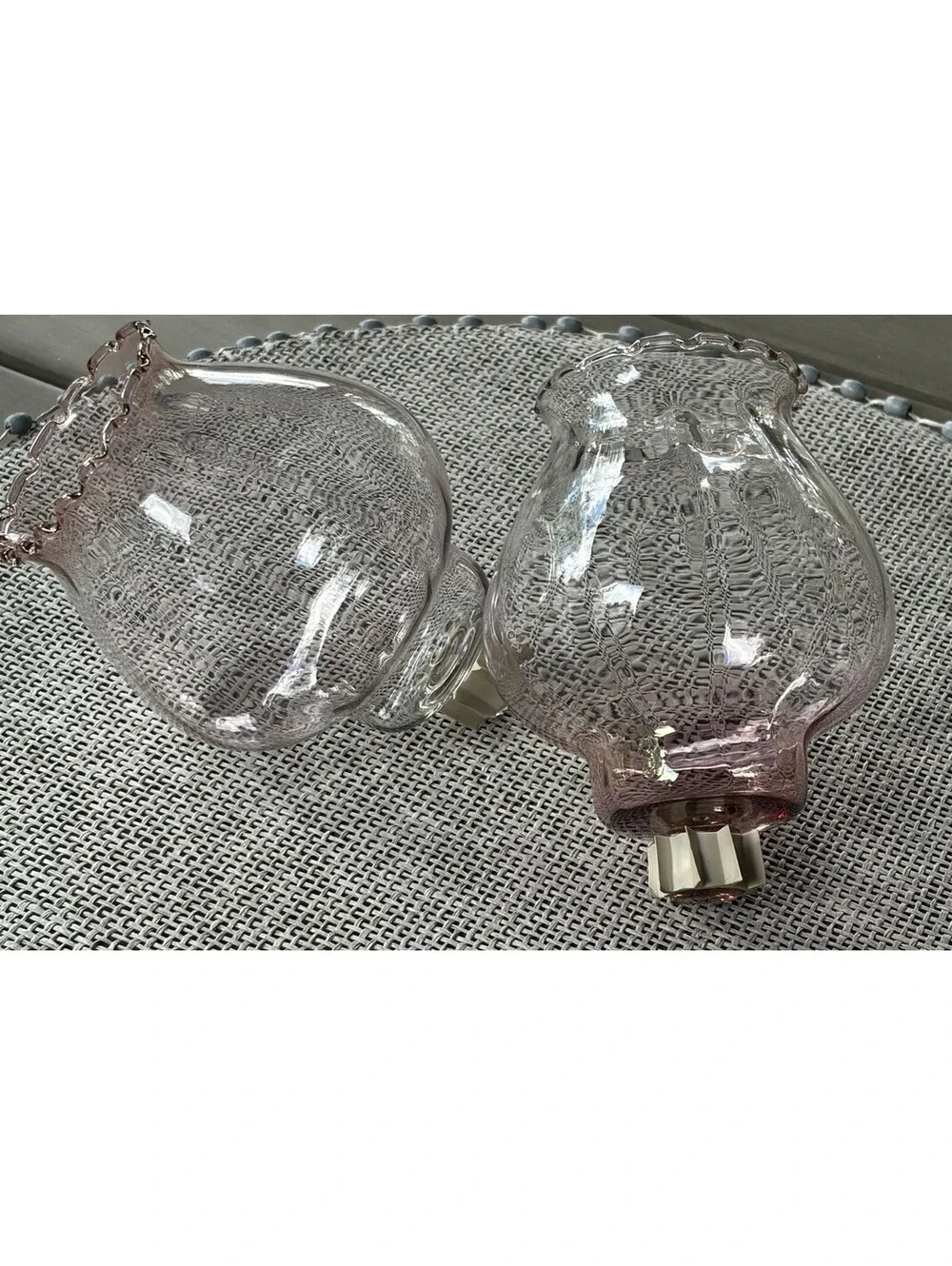 2 HOMCO 1192-BL Pink Celeste Glass PEG Votive Cup Candle Holders with Grommets